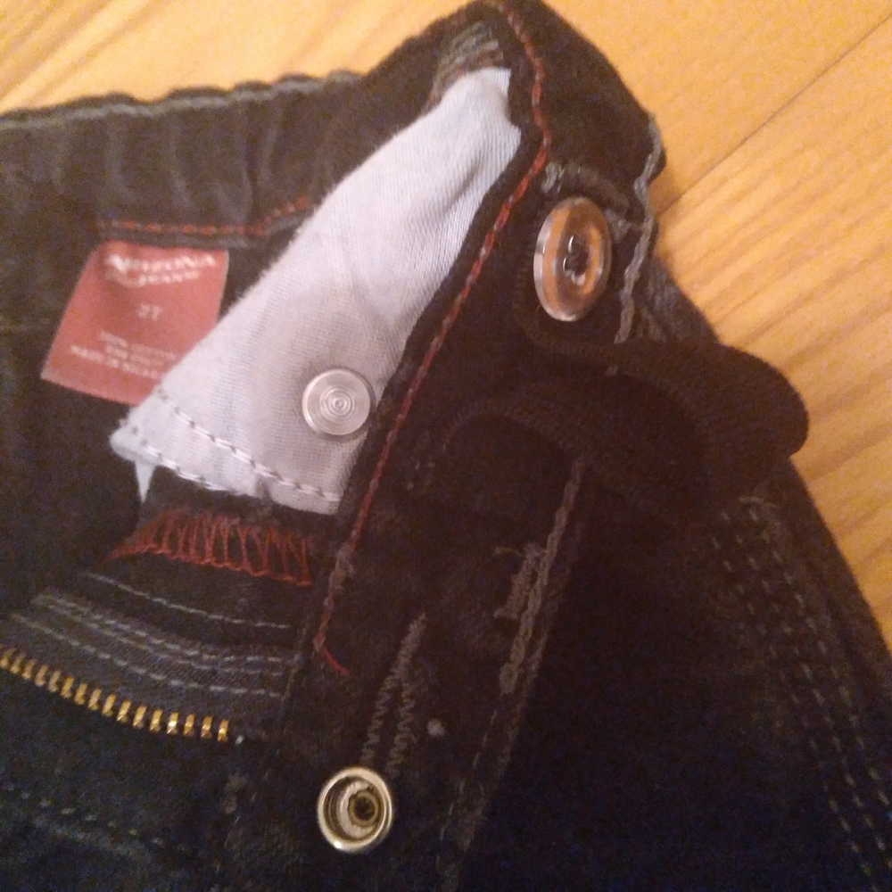 Arizona Jean Company Kids Durable Black-wash Carpenter Jeans Adjustable Waist 2T - Picture 7 of 7